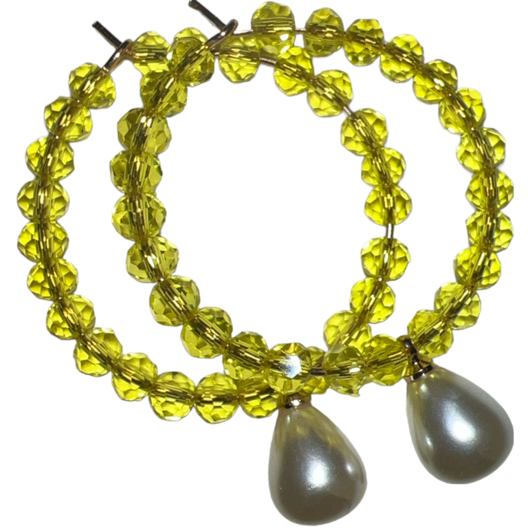 Yellow-sphere-earrings
