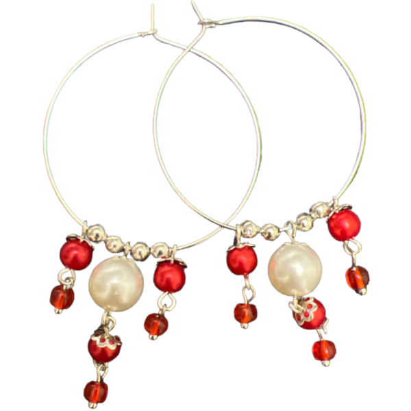 chhan chhan red handmade earrings