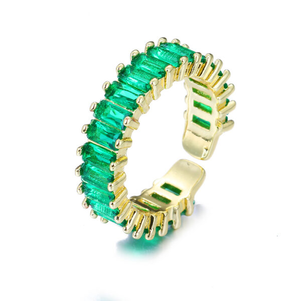 Fashion Emerald Open Zircon Ring Socialite Temperament Party Decorations - Image 6