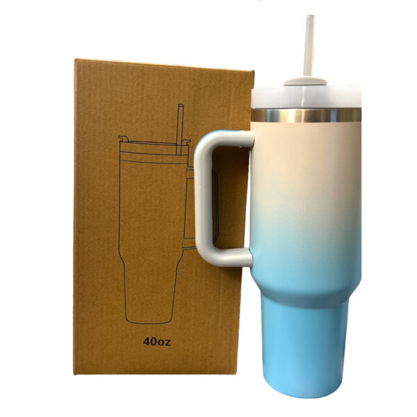 Stainless Steel Tumbler with Handle, Straw and Lid | 40oz | insulated Reusable Cup - Image 22