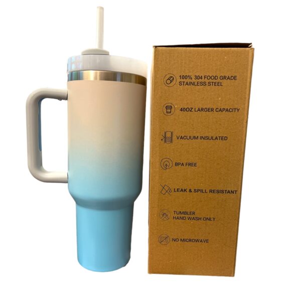 Stainless Steel Tumbler with Handle, Straw and Lid | 40oz | insulated Reusable Cup - Image 21