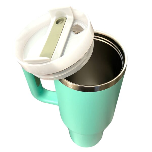 Stainless Steel Tumbler with Handle, Straw and Lid | 40oz | insulated Reusable Cup - Image 24