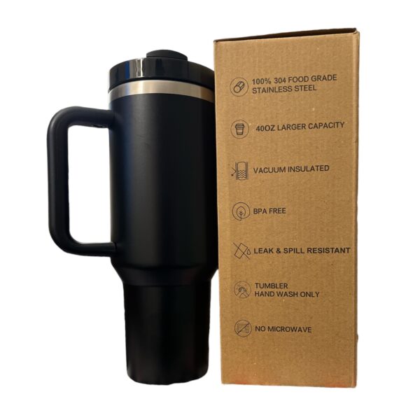 Stainless Steel Tumbler with Handle, Straw and Lid | 40oz | insulated Reusable Cup - Image 58