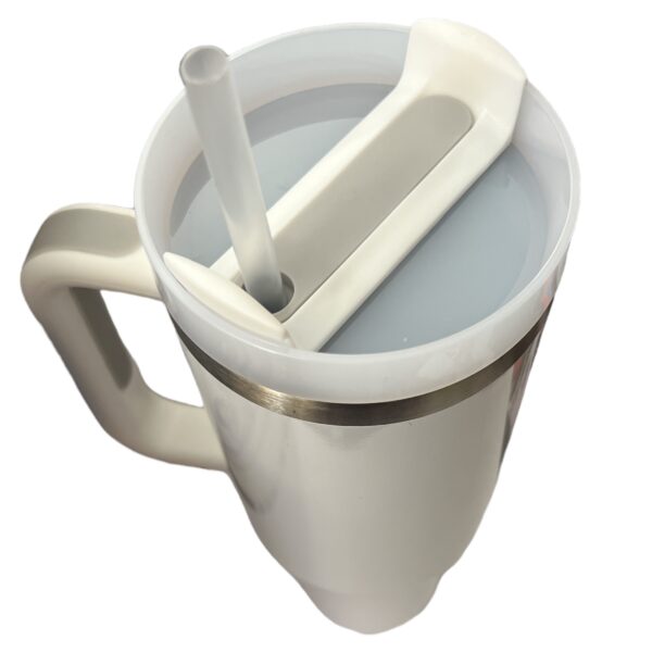 Stainless Steel Tumbler with Handle, Straw and Lid | 40oz | insulated Reusable Cup - Image 2