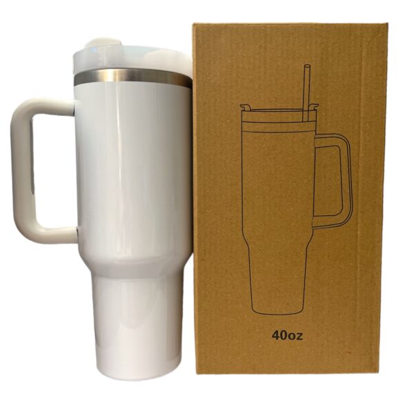 Stainless Steel Tumbler with Handle, Straw and Lid | 40oz | insulated Reusable Cup - Image 3