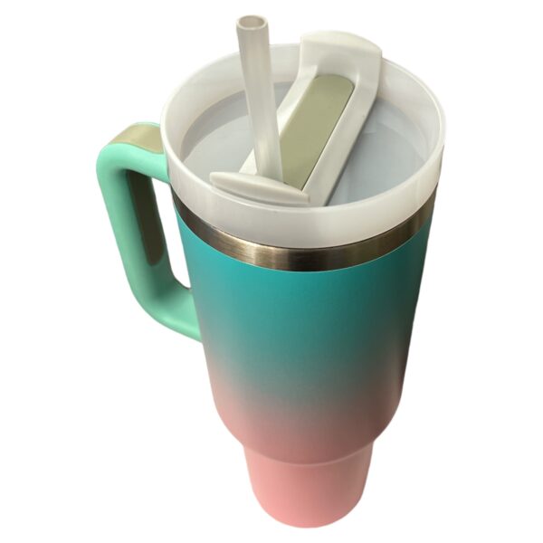 Stainless Steel Tumbler with Handle, Straw and Lid | 40oz | insulated Reusable Cup - Image 12