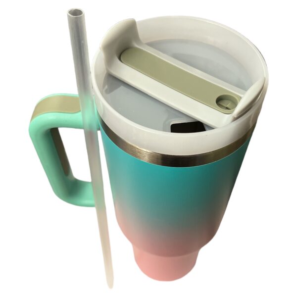 Stainless Steel Tumbler with Handle, Straw and Lid | 40oz | insulated Reusable Cup - Image 9