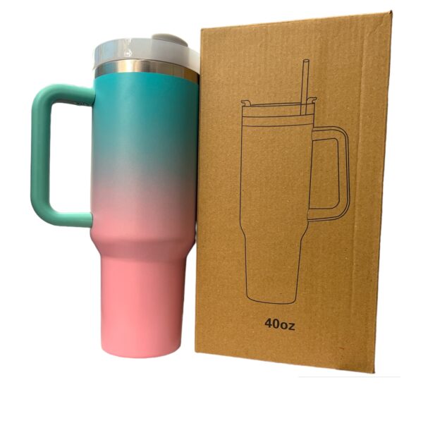 Stainless Steel Tumbler with Handle, Straw and Lid | 40oz | insulated Reusable Cup - Image 8